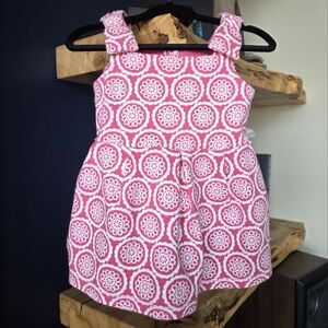 Janie And Jack Sunshine Oasis Printed Dress Size 6 To 12 Months Bow Straps